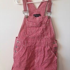 No Boundaries Red Checkered Overalls (SHORTS)